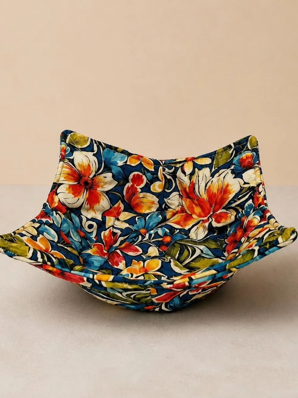 Multi Color Floral Fabric Bowl Koozie